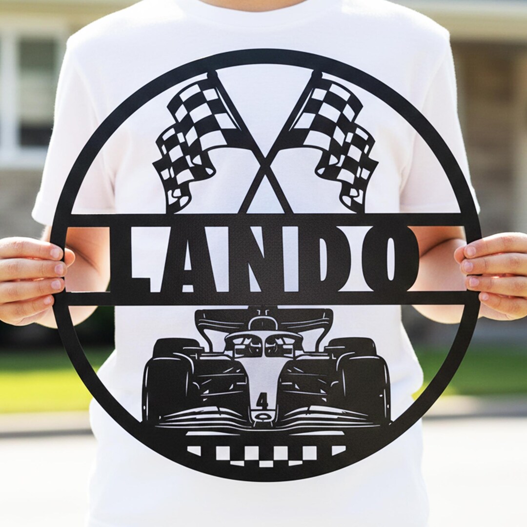 Custom F1 Name Metal Sign, Personalized Formula 1 Car Silhouette Wall ...