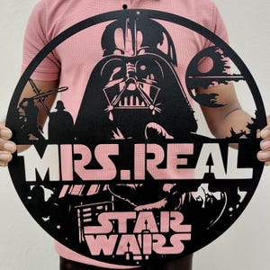 Darth Vader Star Wars Sign Personalized Wall Decor Custom Name Metal Decor Movie Starwar Room Decoration Boy Room Modern Decor Gifts for Him