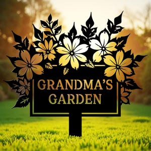Personalized Garden Sign with Flower Design, Custom Garden Stake with Bird, Custom Garden Gift, Flower Garden Decor, Custom Name Mother Gift