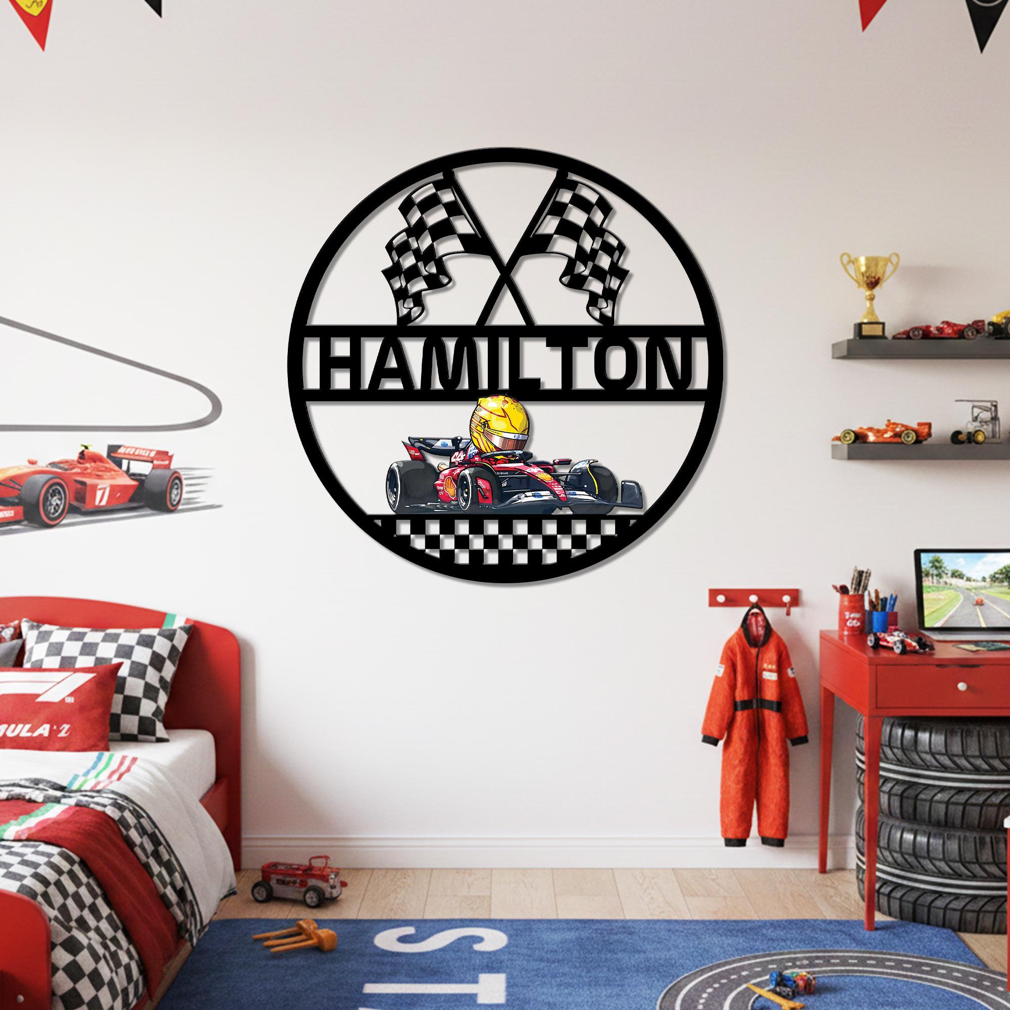 Formula 1 Kids Name Metal Sign, Personalized Race Car Driver Wall Art ...