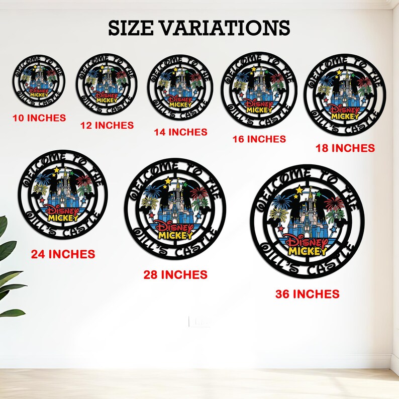 Personalized Welcome Castle Metal Sign, Disney Mickey Castle Name Sign ...