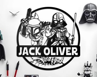 Personalized Metal Warrior Name Sign: Kids Room Decor, Gamer Gift