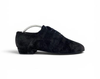 Zapatos de tango argentino Geltony Oresta de ante negro / Zapatos de baile para hombre hechos a mano / Hechos en Turquía