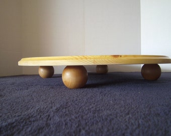 Round (or square) Custom Made Stained Solid Wood Cake or Display Stand with 2 inch Ball Feet.