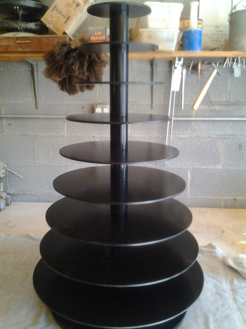 9 Tier Custom Made Large Cupcake Stand Holds up to 275 cupcakes and can be converted to smaller stands.