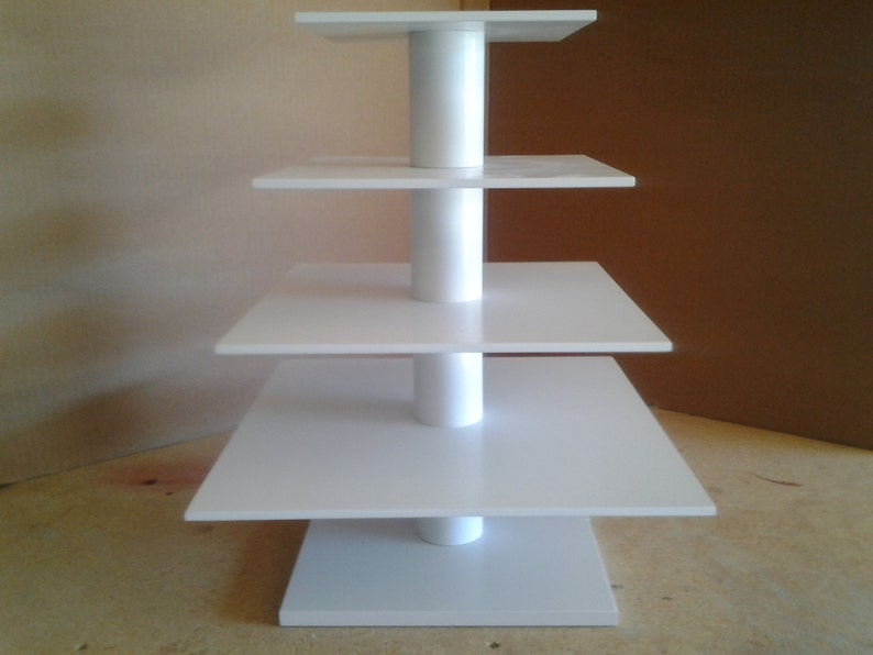 4 Tier Square Custom Made Cupcake Stand. Holds up to 68 Cupcakes. image 1