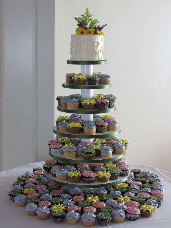 6 Tier Round Custom Made Cupcake Stand With 1 2 Inch Thick Etsy