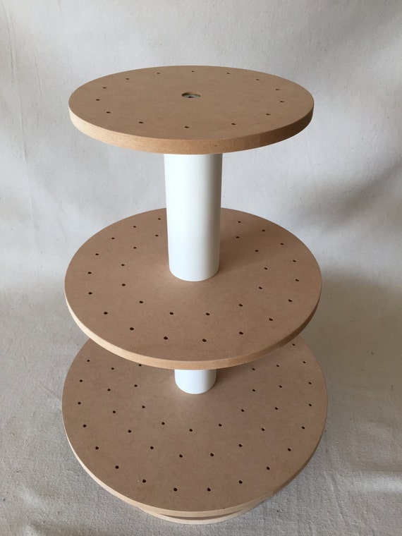 3 Tier Round Unfinished Custom Made Cake Pop Stand. Holds 106 Pops