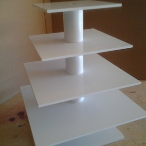 4 Tier Square Custom Made Cupcake Stand. Holds up to 68 Cupcakes. image 3