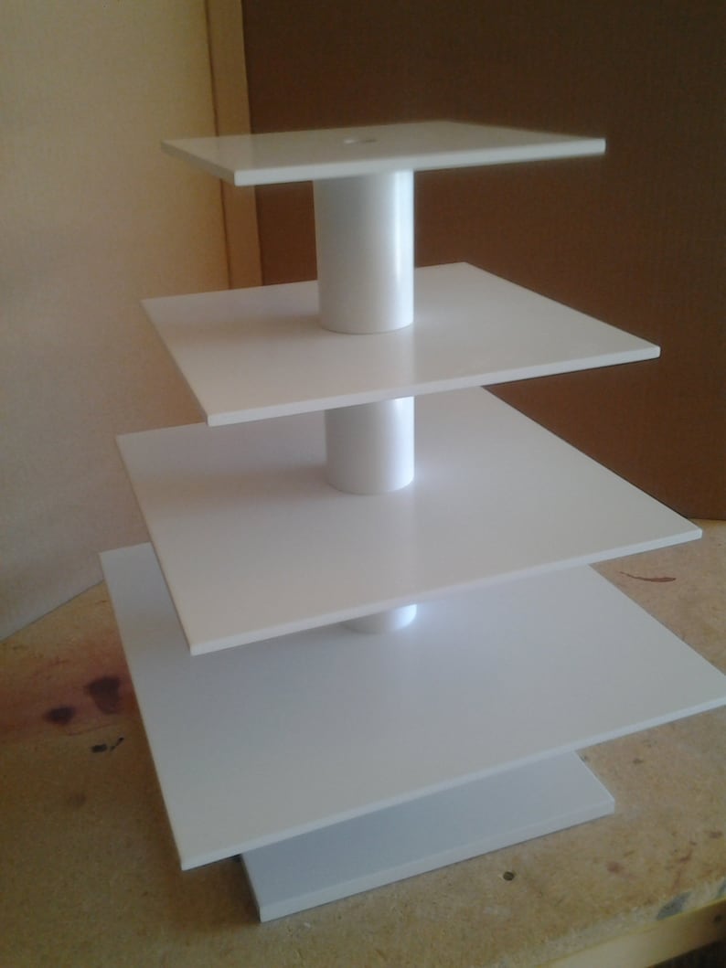 4 Tier Square Custom Made Cupcake Stand. Holds up to 68 Cupcakes. image 3