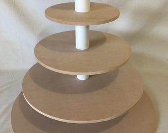5 Tier Round Extra Large Unfinished Custom Made Cupcake Stand. Holds up to 203 Cupcakes.