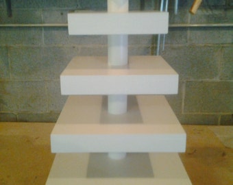 5 Tier Square Custom Made Cupcake Stand With Box Tiers.  Holds up to 104 Cupcakes