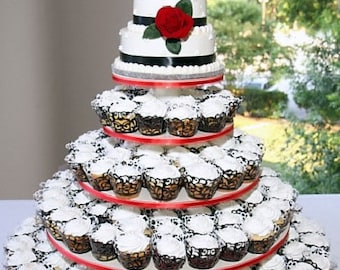 5 Tier Round Large Custom Made Cupcake Stand.  Holds up to 156 cupcakes .