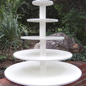 5 Tier Round Extra Large Custom Made Cupcake Stand.  Holds up to 203 Cupcakes.