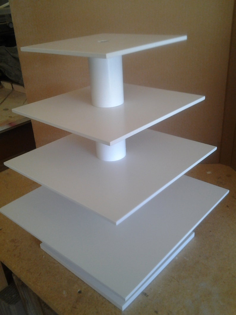 4 Tier Square Custom Made Cupcake Stand. Holds up to 68 Cupcakes. image 4