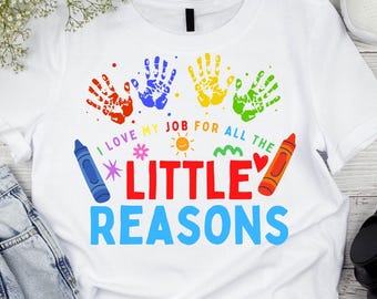 I Love My Job PNG: Crayon Teacher Back to School Sublimation Design (Digital Download)