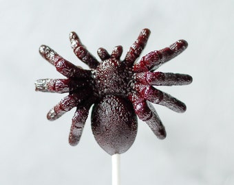 Spider Lollipops - Halloween Party Candy - Insect and Bug Goody Bag - Creepy Lollipop Gift - 4 PCS