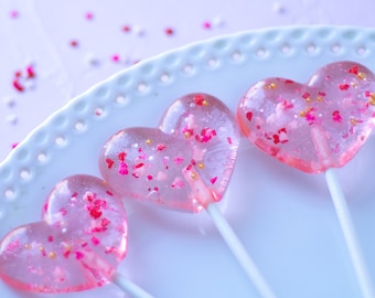 Sparkle Heart Lollipop - Valentines Party Favors - Gift For Her - Gift for a Girlfriend - Teenager  Treat