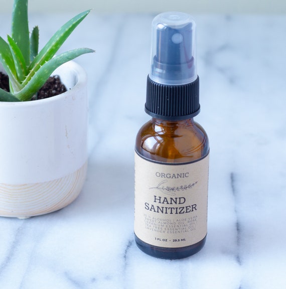 Organic Hand Sanitizer - Bacteria Fighting - Organic Essential Oils - 95 % Alcohol - Pocket Size Hand Sanitizer - Gift for Germophobe Il_570xn
