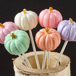 Pumpkin Lollipops Thanksgiving Gift Halloween Favors Pastel Pumpkins Fall Party ideas Autumn Party 6 Pumpkins image 3