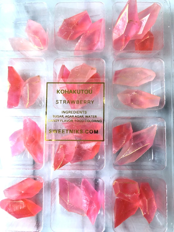 Kohakutou Candy Crystals: Assorted Gemstone Flavors, Vegan Cake