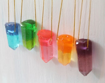 Edible Crystal  Necklaces - Crystal Quartz Gem Candy  - Spiritual Gift - Yoga Party Favor - Crystal Lover Gift - Candy - 6 Boxes