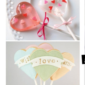 Sweet Heart Lollipop Valentine Party Favors Fun Valentine Party Gift Candy Hearts with Sprinkles 8 PCS image 2