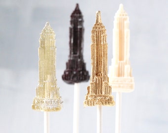 Sucettes Empire State - Cadeau d'hôtesse immobilière - Sucettes Sky Scraper - Événement de fête à thème Manhattan - Sex and The City Favors - 8 PCS