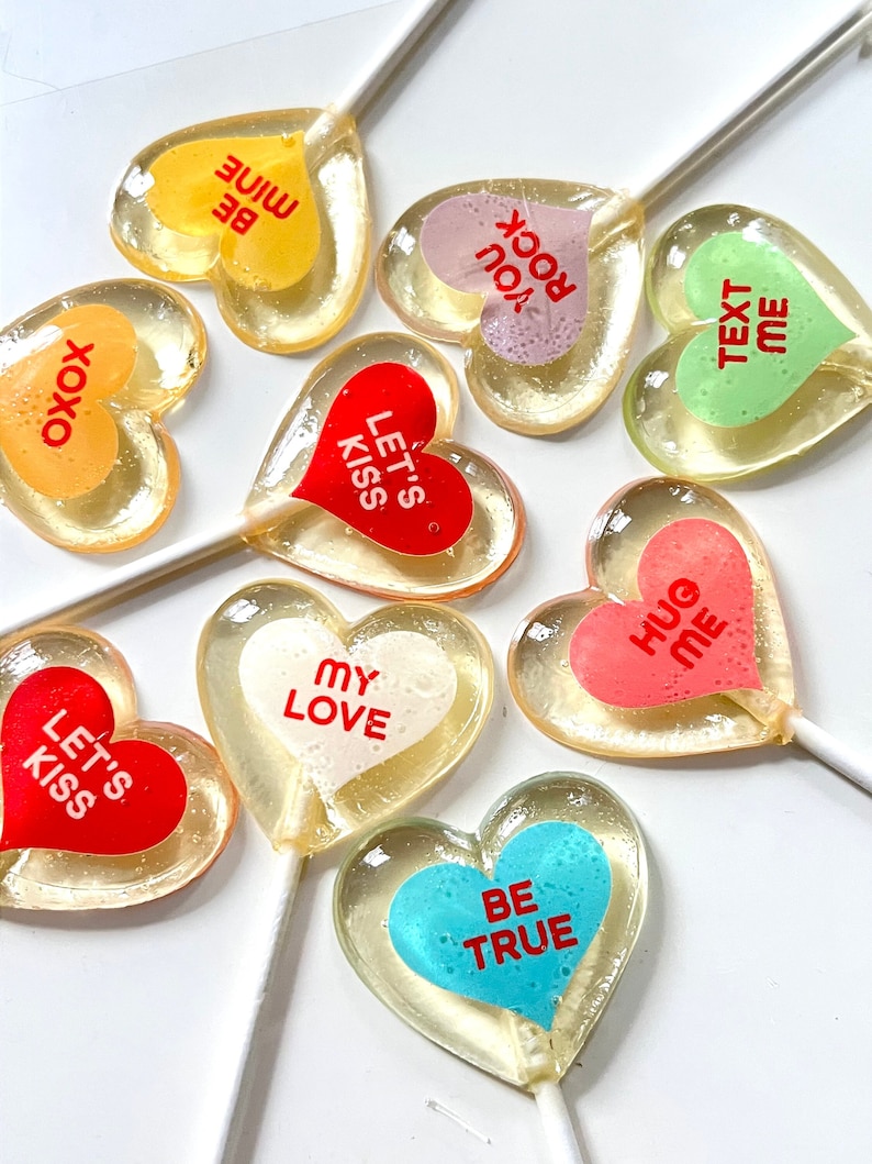 Conversation Heart Love Lollipop Fun Valentine Party Favor Lovers Sweet Candy Gift Girlfriend Treat Unique Valentine's Party Ideas image 1