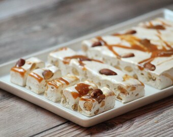 Roasted Almond salt caramel nougat 1 pound or 1 1/4 pound