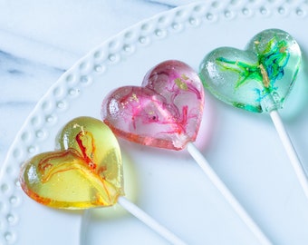 Tie Dye Heart Lollipops - Tie Dye Lover Gift  - Heart Lollipops - Valentine Gift - Hippie  Chic Wedding - Boho Party Favors