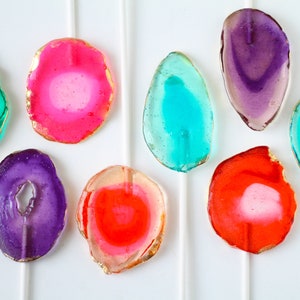 Geode Agate Lollipops: 24K Gold Edible Gem Candy