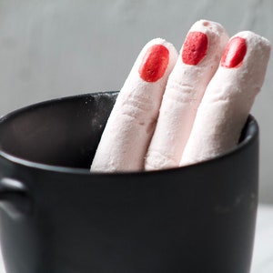 Severed Finger Marshmallows-Trick or Treat-Halloween Foodie Gift-Halloween Party Ideas-Squishy Marshmallow Fingers-Ghoulish Sweet Treat