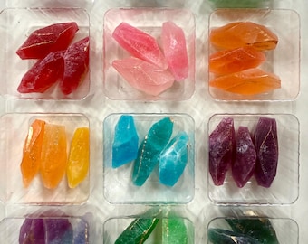 Cristales de caramelo Kohakutou: Surtido de sabores de piedras preciosas, decoración comestible para pasteles con forma de gema.