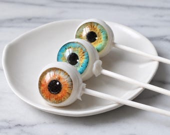 Piruletas con forma de ojo / Dulces de Halloween / Recuerdos de fiesta grandes y pequeños / Caja de regalo de dulces terroríficos