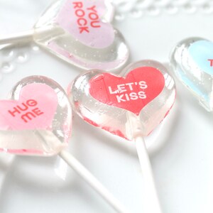 Conversation Heart Love Lollipop Fun Valentine Party Favor Lovers Sweet Candy Gift Girlfriend Treat Unique Valentine's Party Ideas image 2