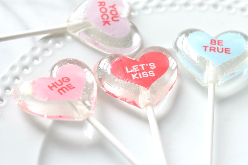 Conversation Heart Love Lollipop Fun Valentine Party Favor Lovers Sweet Candy Gift Girlfriend Treat Unique Valentine's Party Ideas image 2