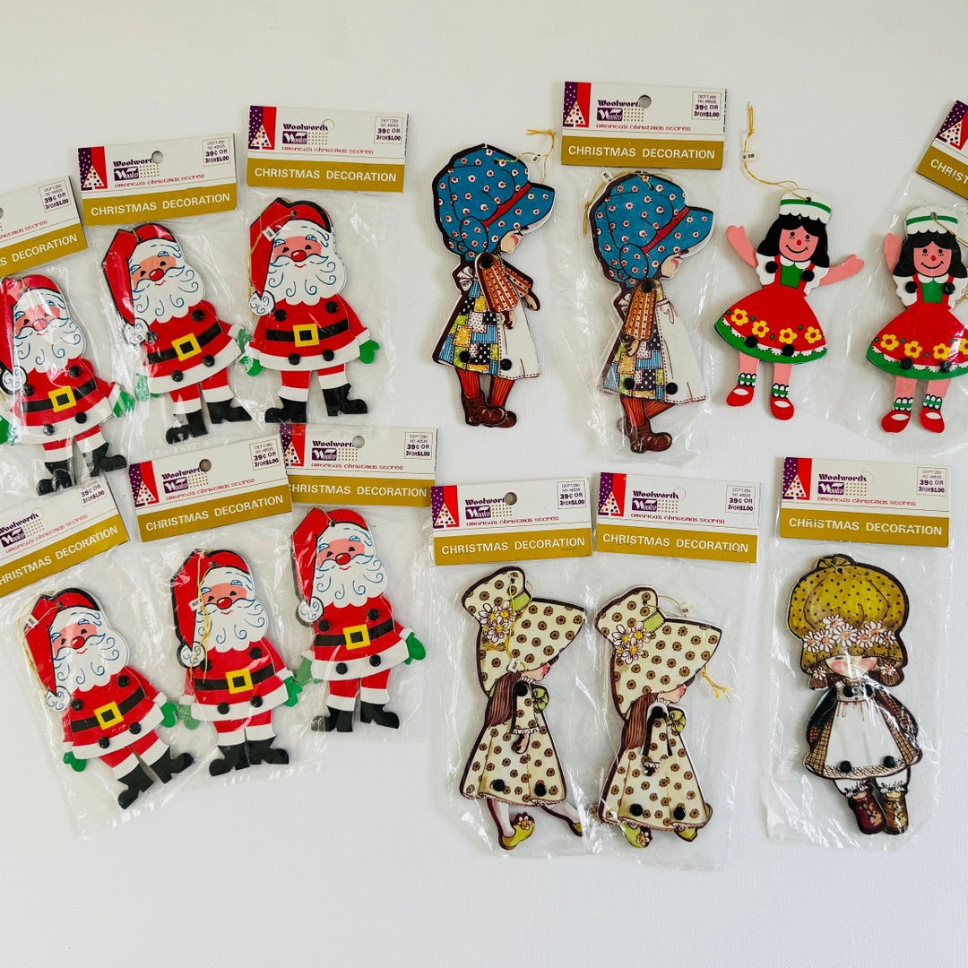 Vintage Woolworth NOS Christmas Ornaments, Hinged Ornaments Etsy