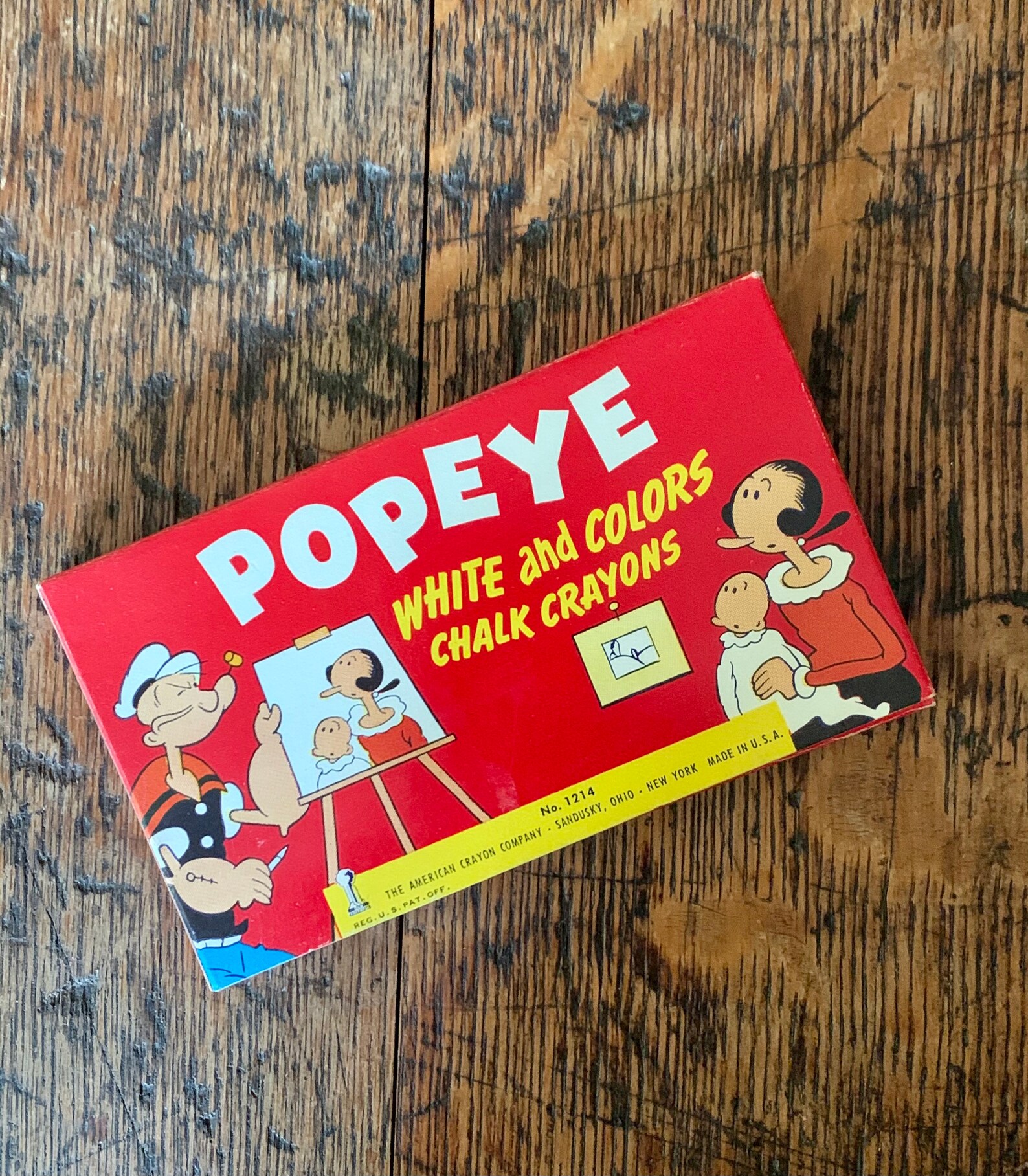 Vintage Popeye Chalk Crayon Set from the 50s Etsy