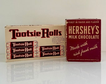 Vintage Tootsie Rolls and Hershey’s Milk Chocolate Boxes, Original Display Boxes, Rare