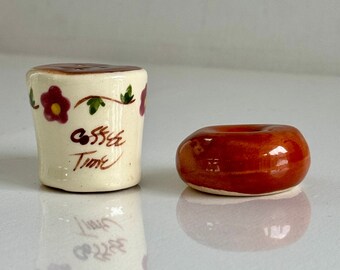 Vintage Coffee Mug and Donut Salt & Pepper Shakers, Whimsical