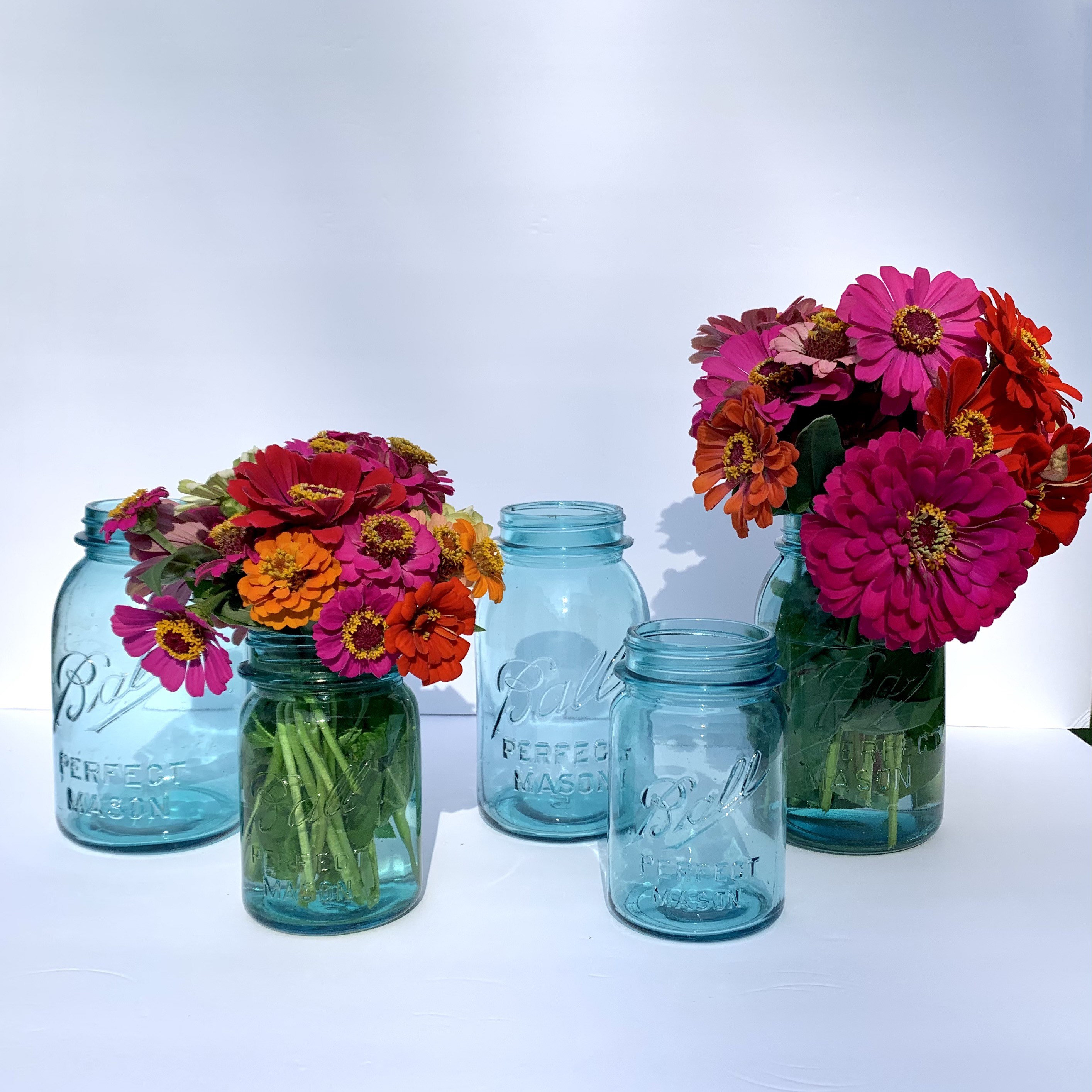 5 BlueBall Perfect Mason Jars Vintage Flower Vases Wedding Etsy