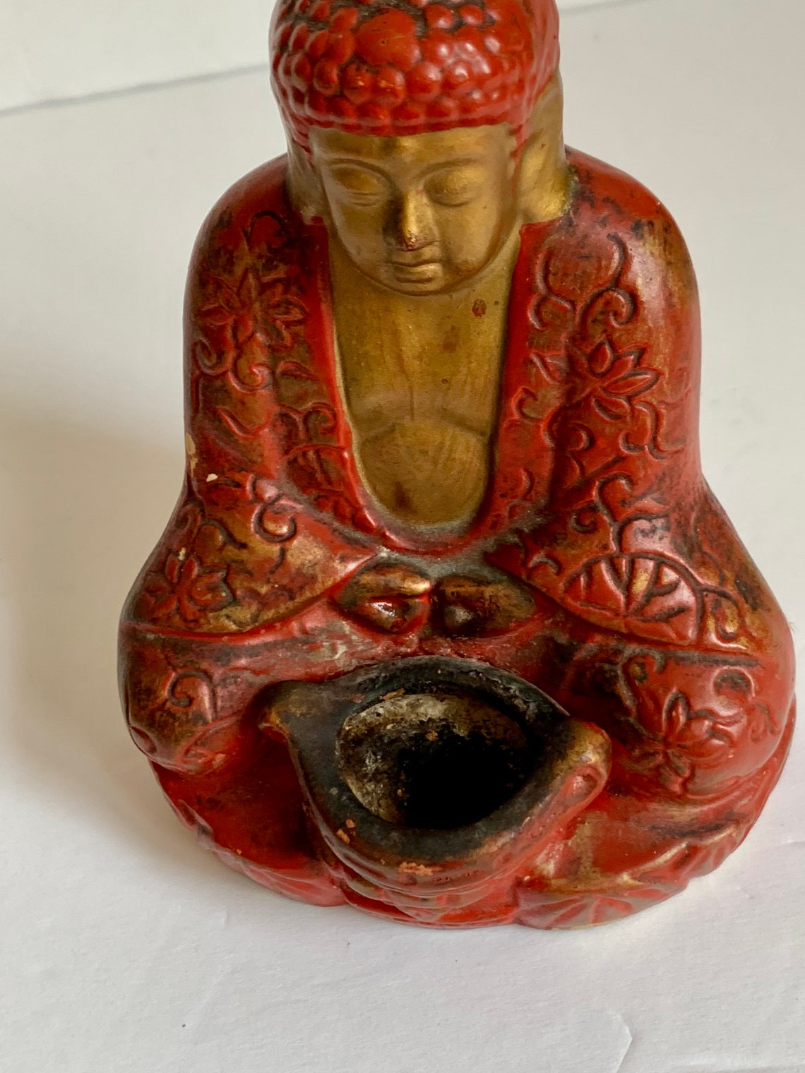 Isco Occupied Japan Buddha Statue Incense Burner Etsy