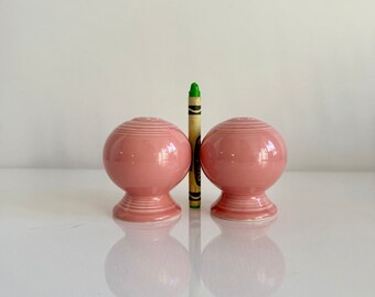 Vintage Rose Colored Fiestaware Salt & Pepper Shakers