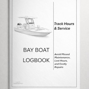 Bay Boat Maintenance Logbook Printable | DIY Service Checklist & Engine Hours Tracker (Digital Download)