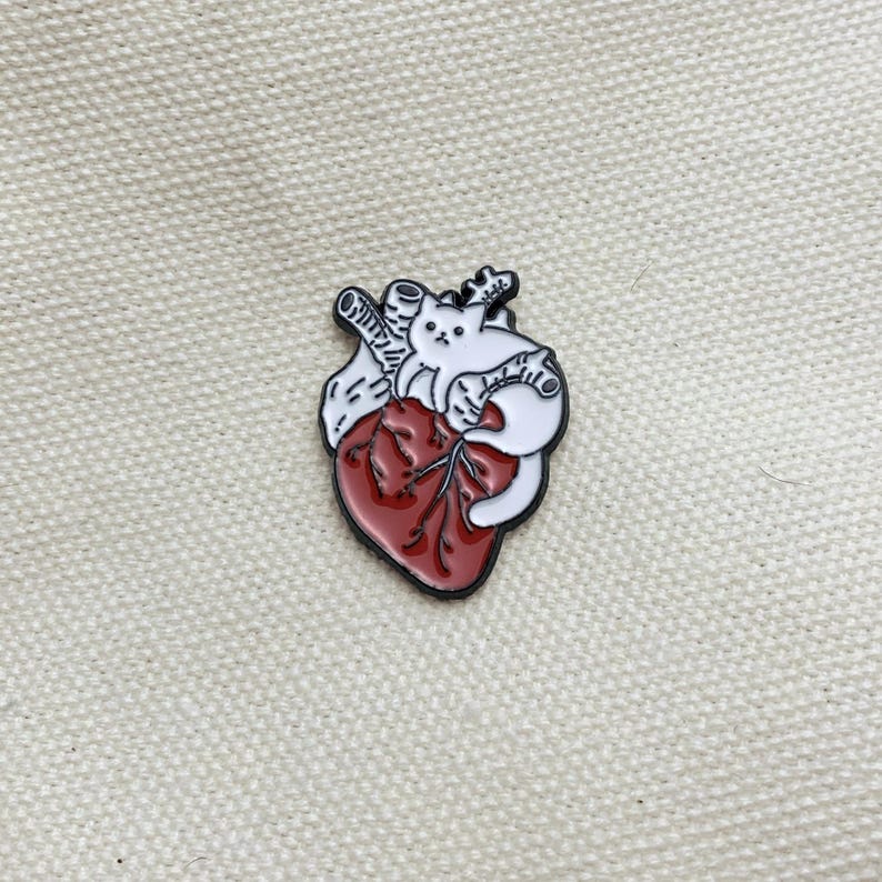 1 HEART ANATOMY Enamel PIN | Grey's Anatomy | Cat | Brave | Abstract ...