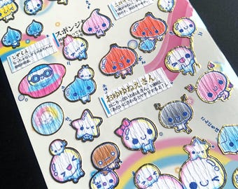 RARE AWAWA-CHAN Kamio stickers | rain drop | bubble | Awawa chan Awawachan water puku puku | kawaii | Japanese | anime | cute | stationary