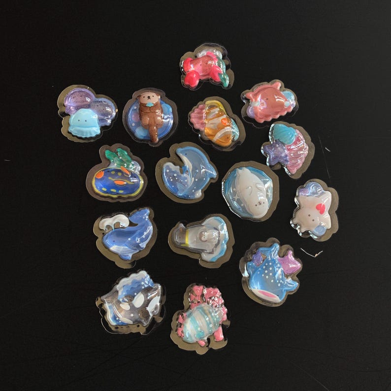 1 3D CAPSULE Bubble STICKER Sheet | Stationary | Bonbon Drop | Acrylic ...