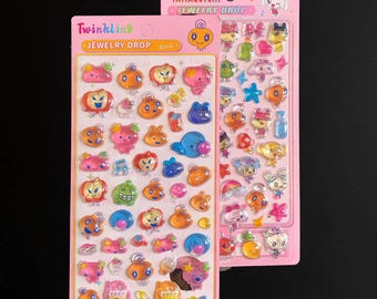 1 Rare! PINK TAMAGOTCHI bonbon drop STICKER | 3D | anime | stationary | toy | bubble embossed | Bandai | trinkets Crystal | Kawaii