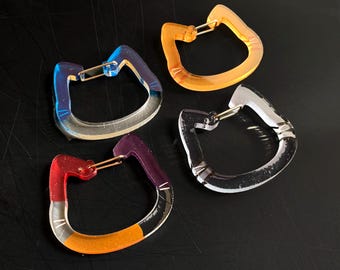 1 MODERN Japanese CAT CARABINER | keychain | acrylic | charm accessories | trinket | kitty | color blocking | stationary | animal | kawaii |